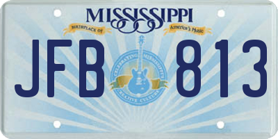 MS license plate JFB813