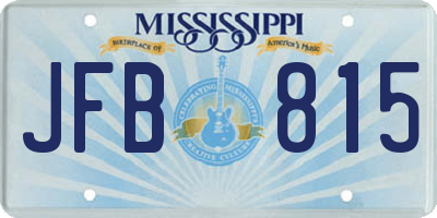 MS license plate JFB815