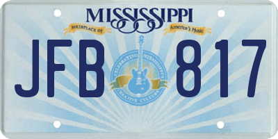 MS license plate JFB817