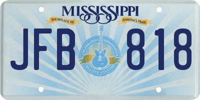 MS license plate JFB818