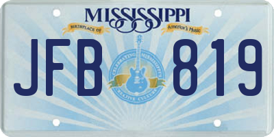 MS license plate JFB819