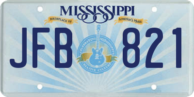 MS license plate JFB821