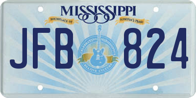 MS license plate JFB824