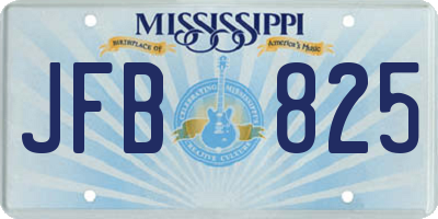 MS license plate JFB825