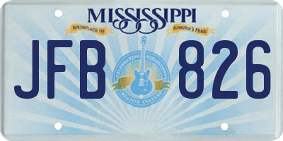 MS license plate JFB826