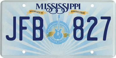 MS license plate JFB827