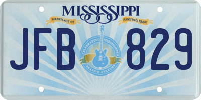 MS license plate JFB829