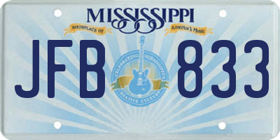 MS license plate JFB833