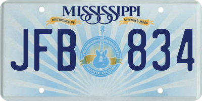 MS license plate JFB834