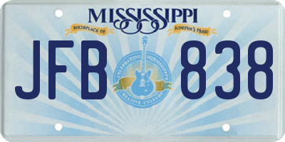 MS license plate JFB838