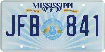 MS license plate JFB841