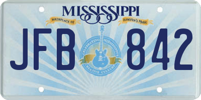 MS license plate JFB842