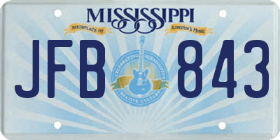MS license plate JFB843