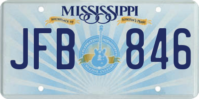MS license plate JFB846