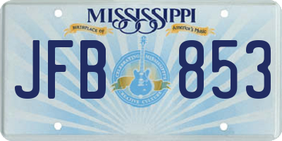 MS license plate JFB853