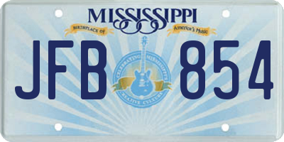 MS license plate JFB854