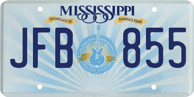 MS license plate JFB855