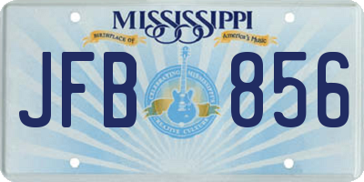 MS license plate JFB856
