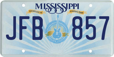 MS license plate JFB857
