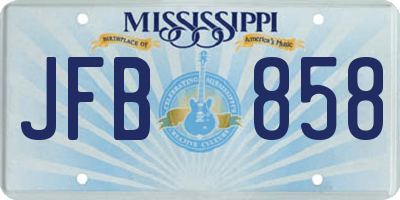 MS license plate JFB858