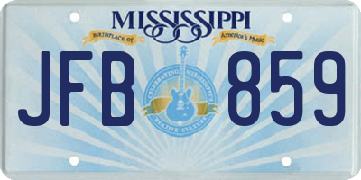 MS license plate JFB859