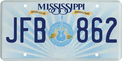 MS license plate JFB862
