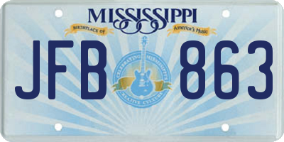 MS license plate JFB863