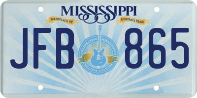 MS license plate JFB865