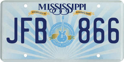 MS license plate JFB866