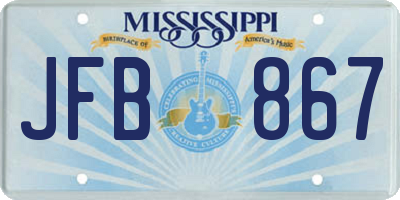 MS license plate JFB867