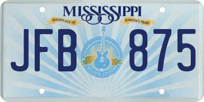 MS license plate JFB875