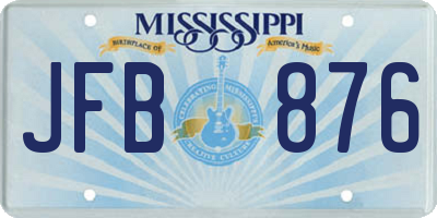 MS license plate JFB876