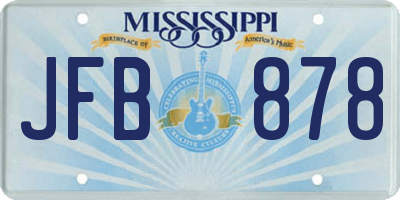 MS license plate JFB878