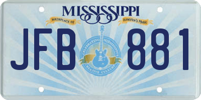 MS license plate JFB881