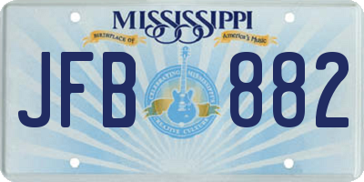 MS license plate JFB882