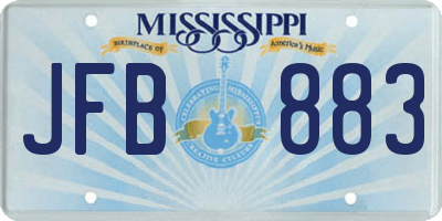 MS license plate JFB883