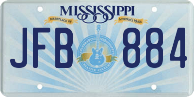 MS license plate JFB884