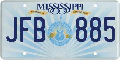 MS license plate JFB885