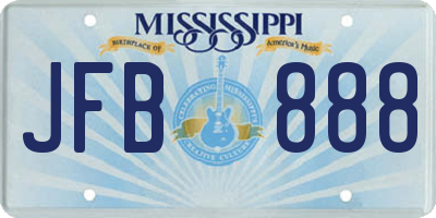 MS license plate JFB888
