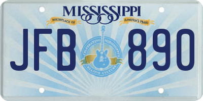 MS license plate JFB890