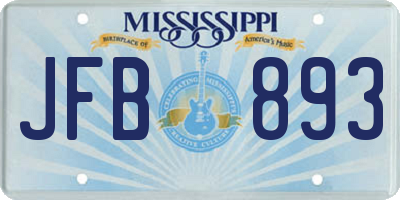 MS license plate JFB893