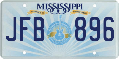 MS license plate JFB896