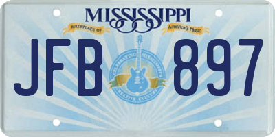 MS license plate JFB897