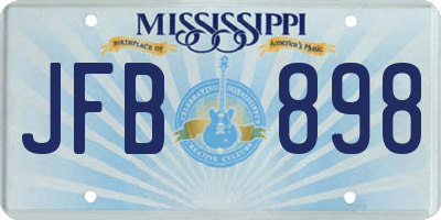 MS license plate JFB898