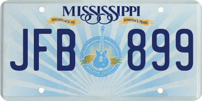 MS license plate JFB899