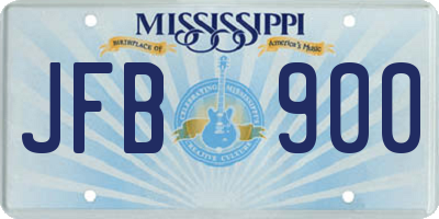 MS license plate JFB900