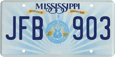 MS license plate JFB903