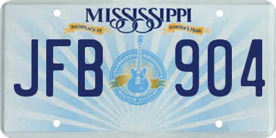 MS license plate JFB904