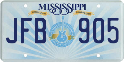 MS license plate JFB905