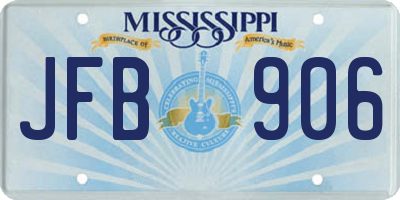 MS license plate JFB906